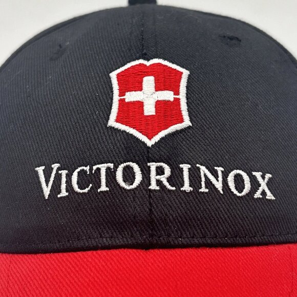 Victorinox Black Red Logo Embroidered Baseball Hat SnapBack Adjustable Cap - Picture 4 of 9